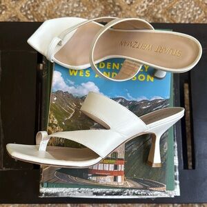 Stuart Weitzman White Heeled Sandals